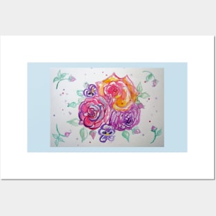 Ring of Roses Watercolour Painting Posters and Art